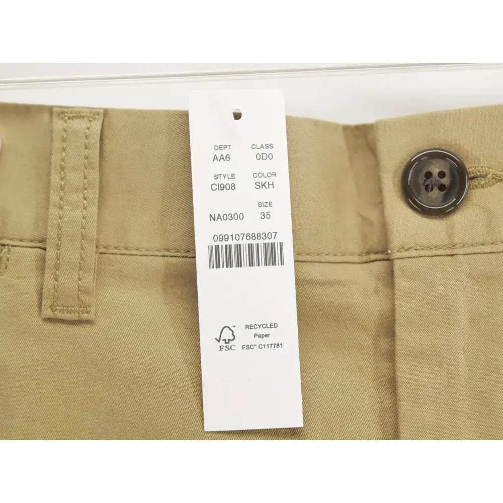 J. Crew Portsider NWT Stretch Chino Shorts Men's Size 35 Khaki Tan 5
